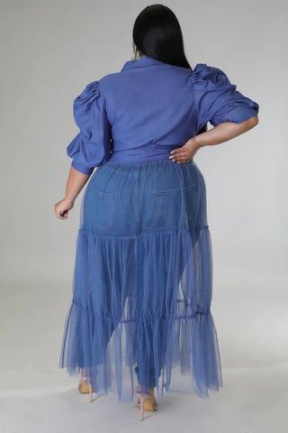 Bougie Tulle Cascade Button - Up Top - Tulleys Boutique