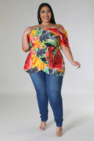 The Sunset Bloom Off-Shoulder Top