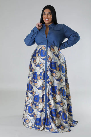 Blue Dynasty Denim Maxi Dress - Tulleys Boutique