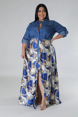 Blue Dynasty Denim Maxi Dress - Tulleys Boutique