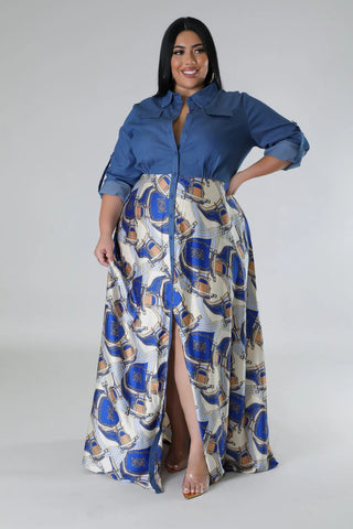 Blue Dynasty Denim Maxi Dress - Tulleys Boutique