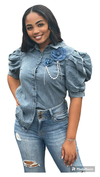Oh So Classy Denim Top Tulleys Boutique