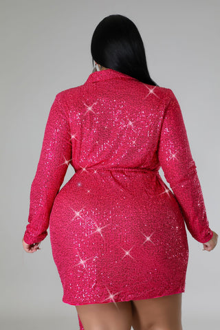 curvy pink sequin wrap dress boutique style