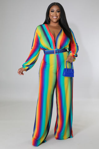 floral off shoulder jumpsuit with belt
