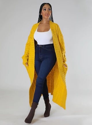 long sleeve mustard yellow cardigan