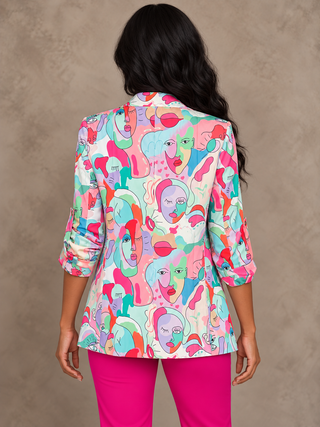 Colorful Face Print Blazer – alternate view 3