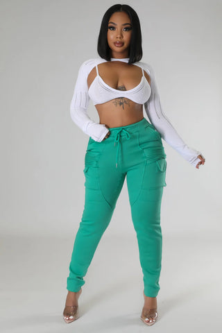 Stretch jogger sweatpants with pockets