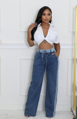 high waist wide leg pants women trendy boutique fashion
