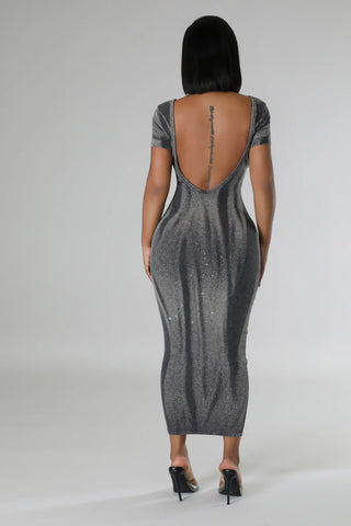 Boutique open back midi dress