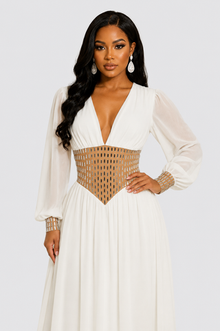 Grace & Gold White Maxi Dress
